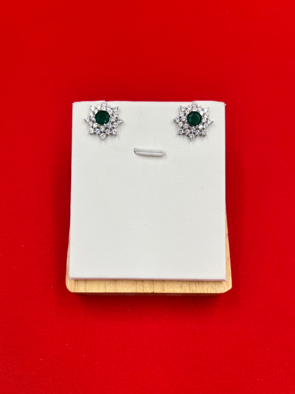 Emerald Starlight Silver Studs
