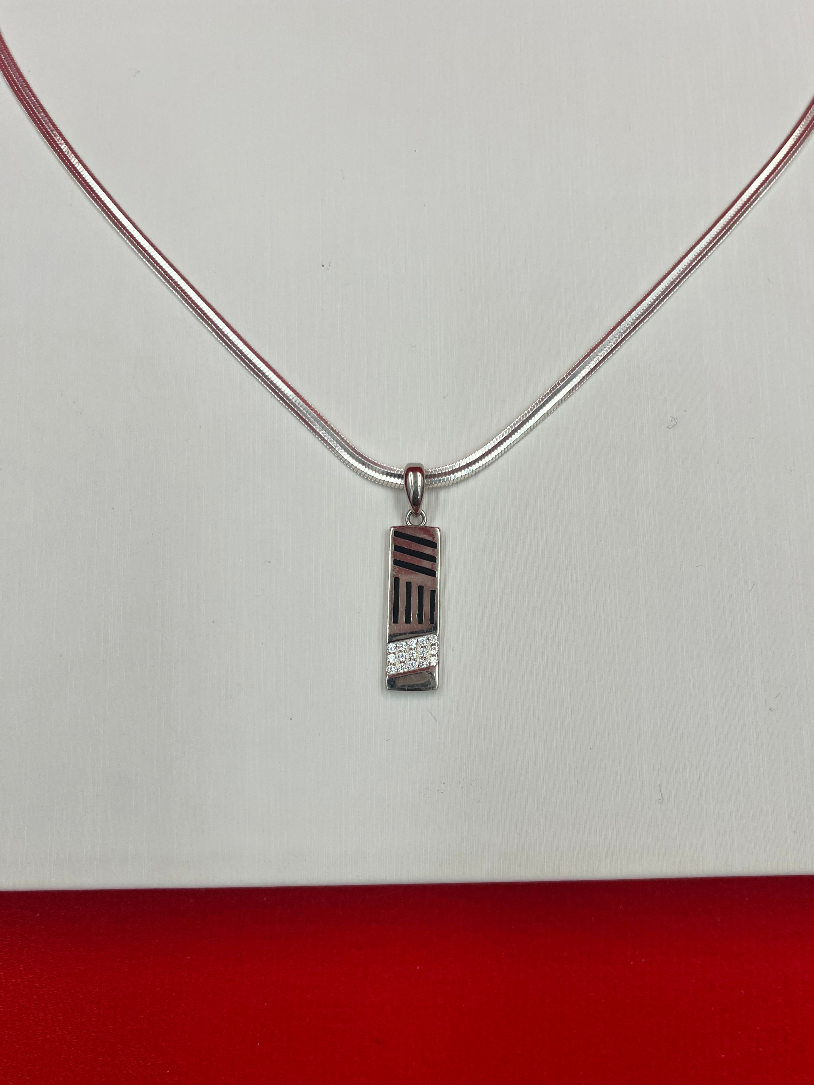 Urban Stripe Silver Pendant
