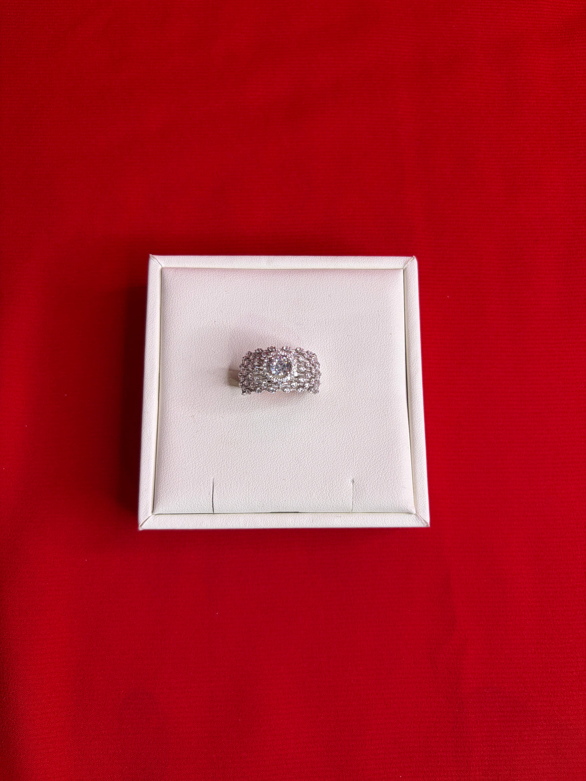 Pure Silver Women’s Cocktail Ring (Size 8) WR246