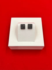 Square Onyx Grid Elegant Studs