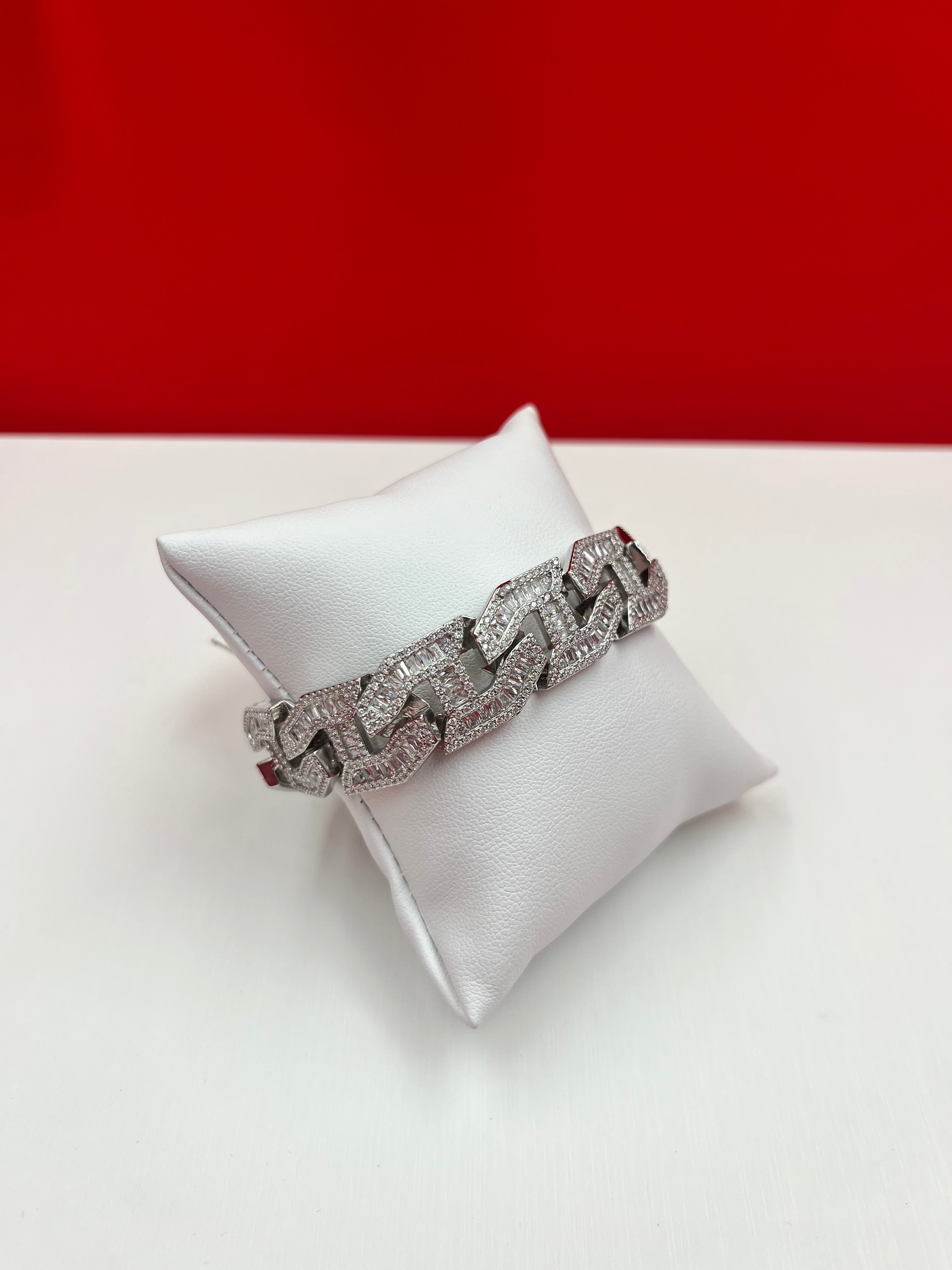 Men Iced out Baguette bracelet