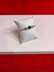 Fancy Clover Leaf Pure Silver  Bangle Bracelet 2.4 (SB75)