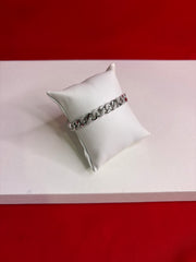Men Silver Icedout Bracelet 8.0” (MB89)