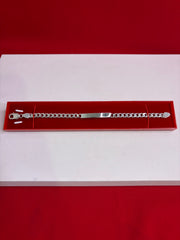 Pure Silver Rakhi Name Engraving Bracelet (NB7)