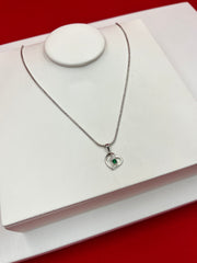 Greenish Heart Pendant Necklace