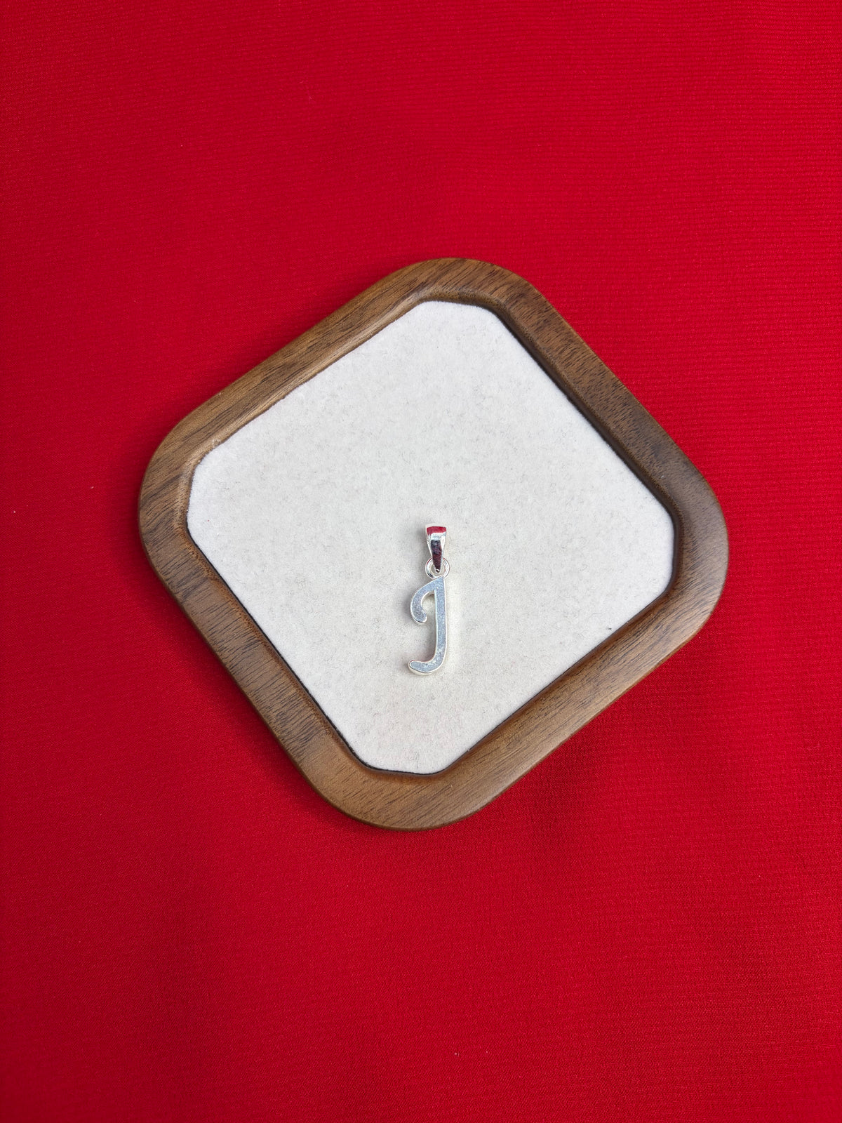 Pure Silver Letter ‘J’ Pendant (SP82)