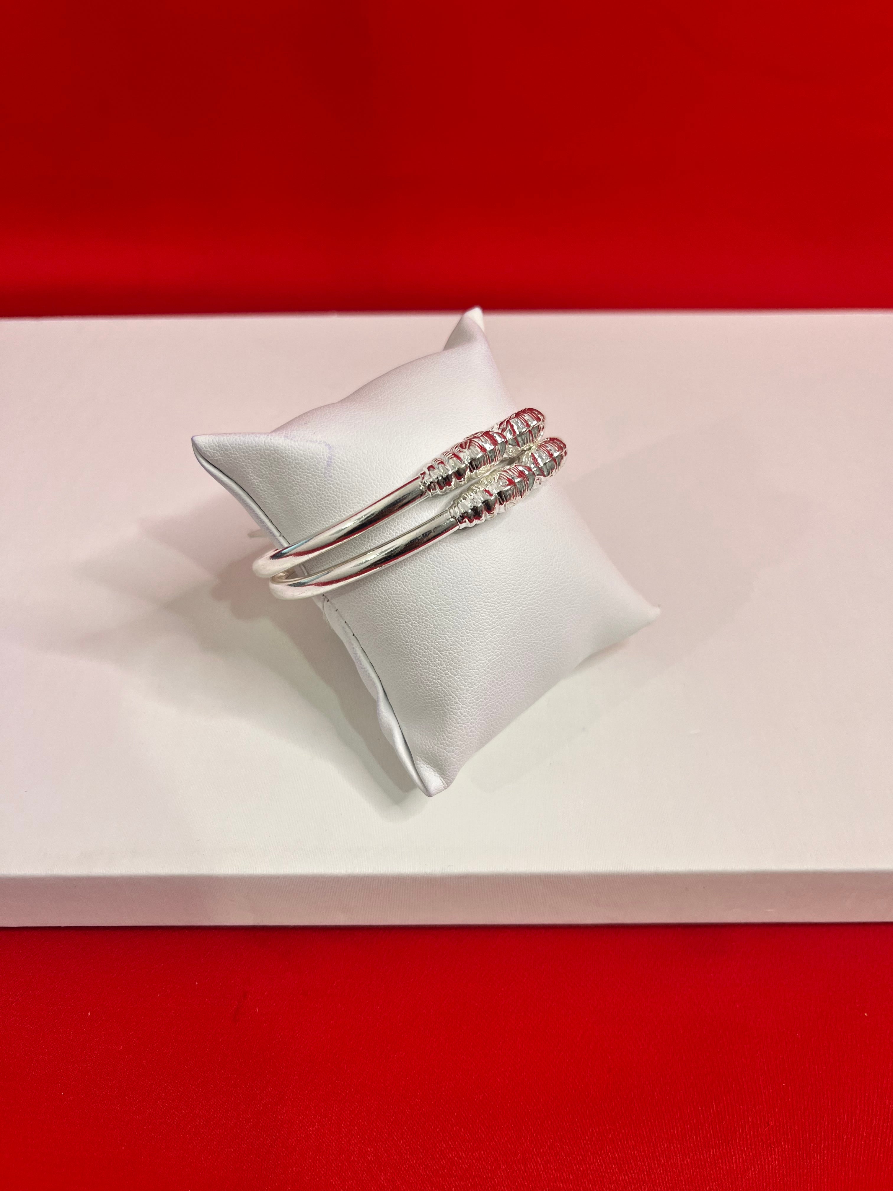 Pure Silver Bangle Pair 2.4