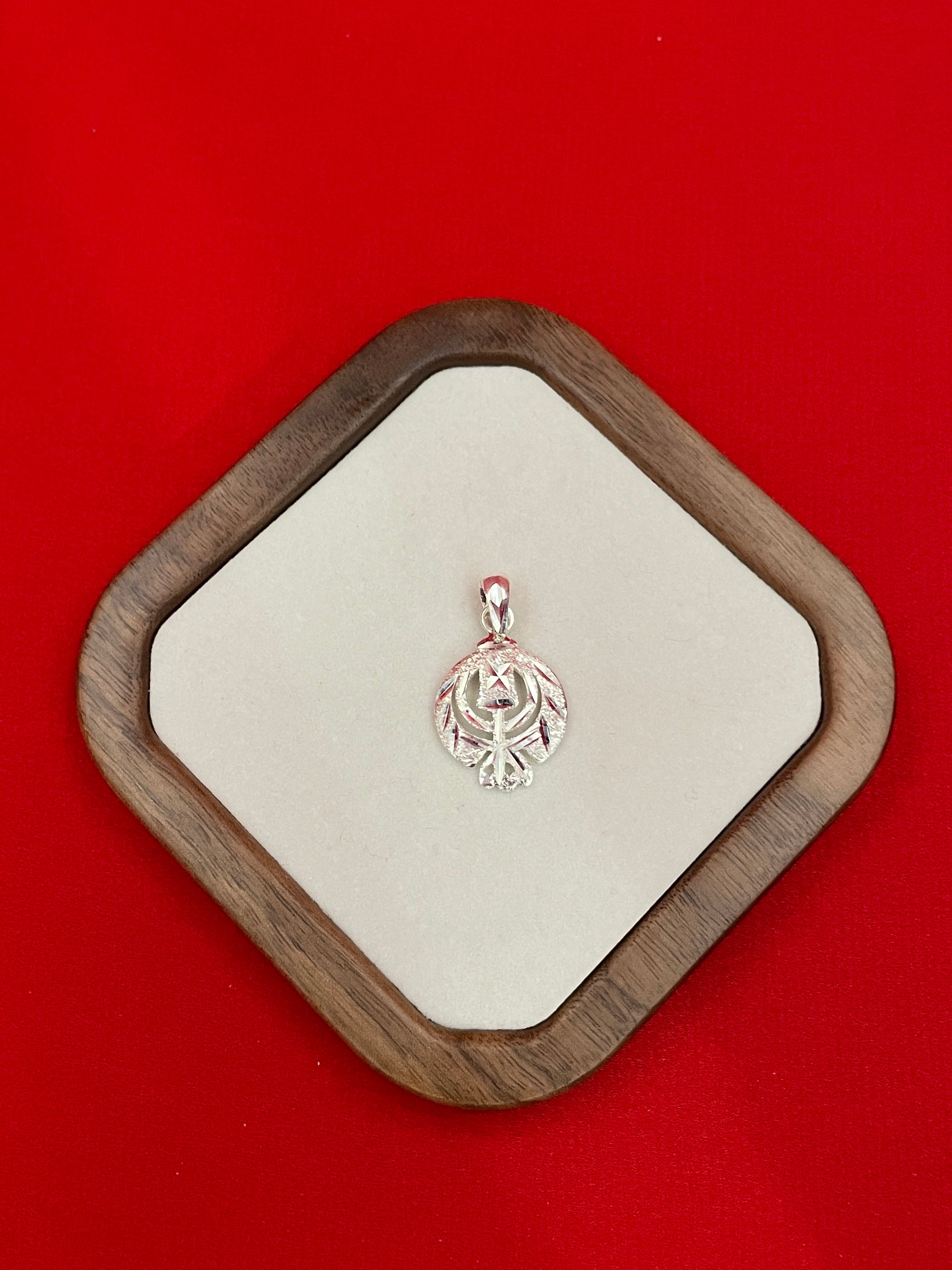 Pure Silver Khanda Pendant