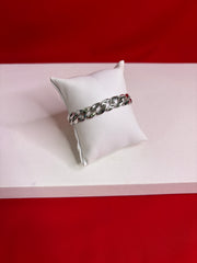 Men Silver Icedout Bracelet 8.5” (MB111)