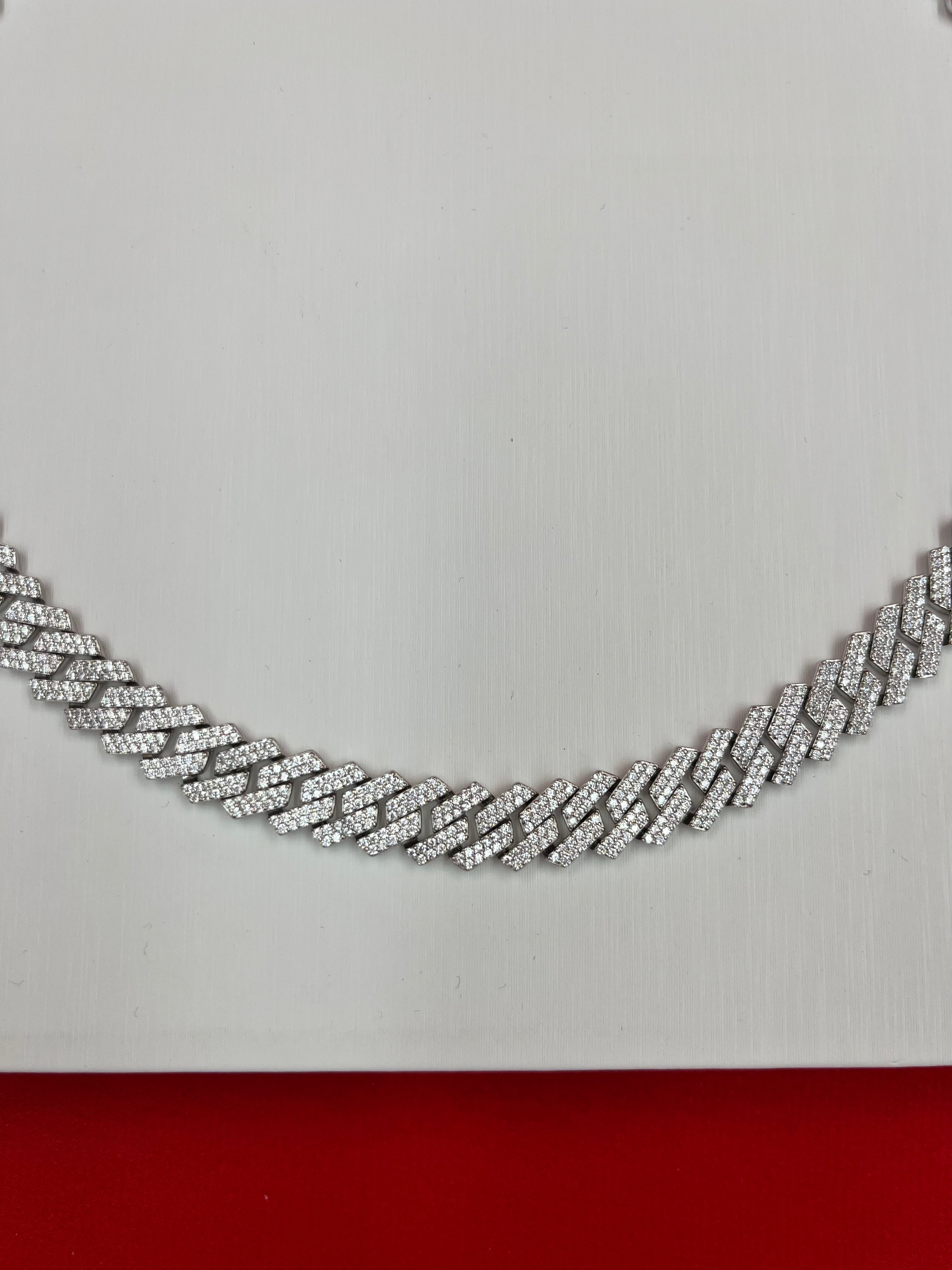 Iced-out Pure Silver Chain