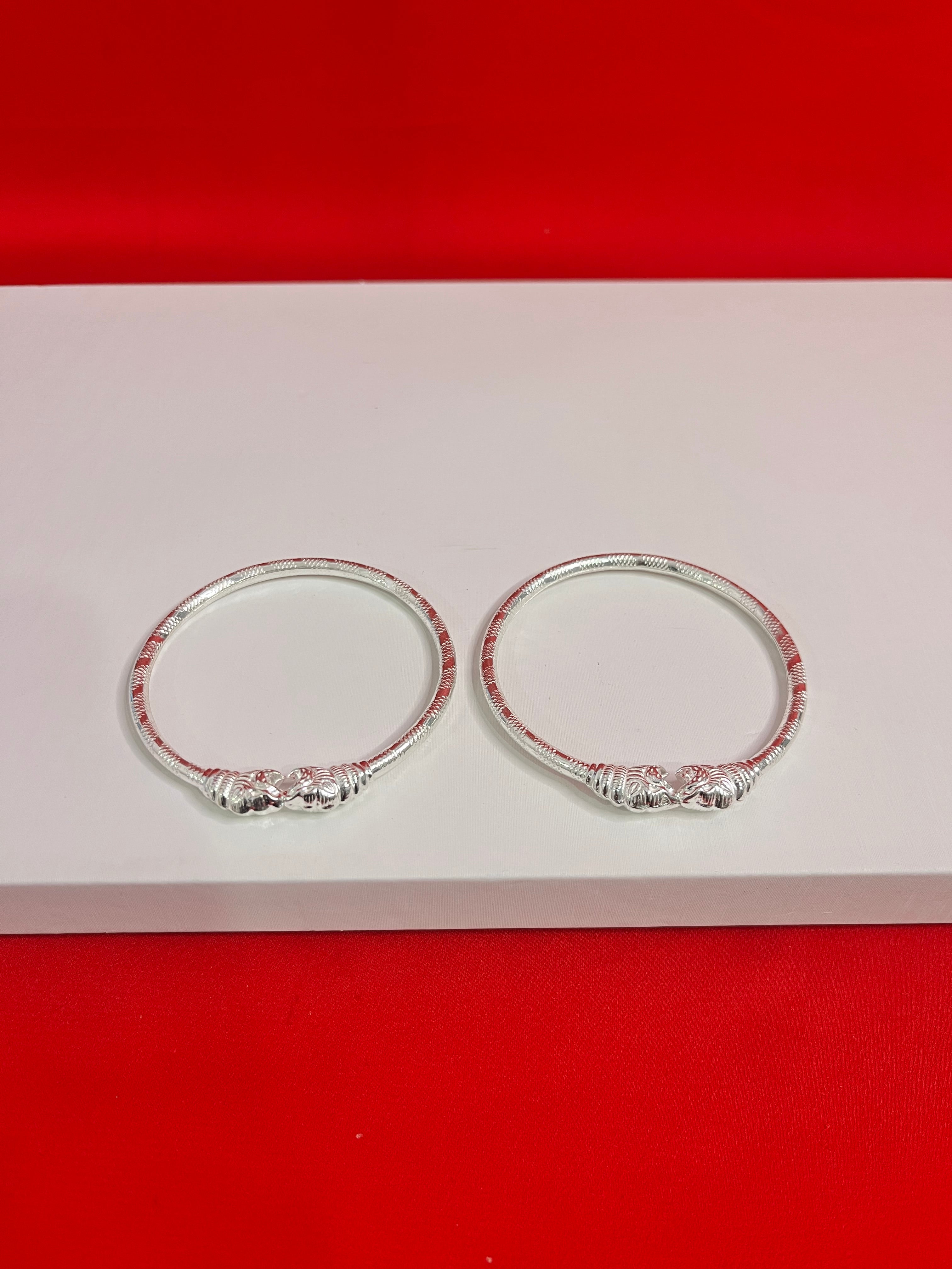 Pure Silver Bangle Pair 2.4