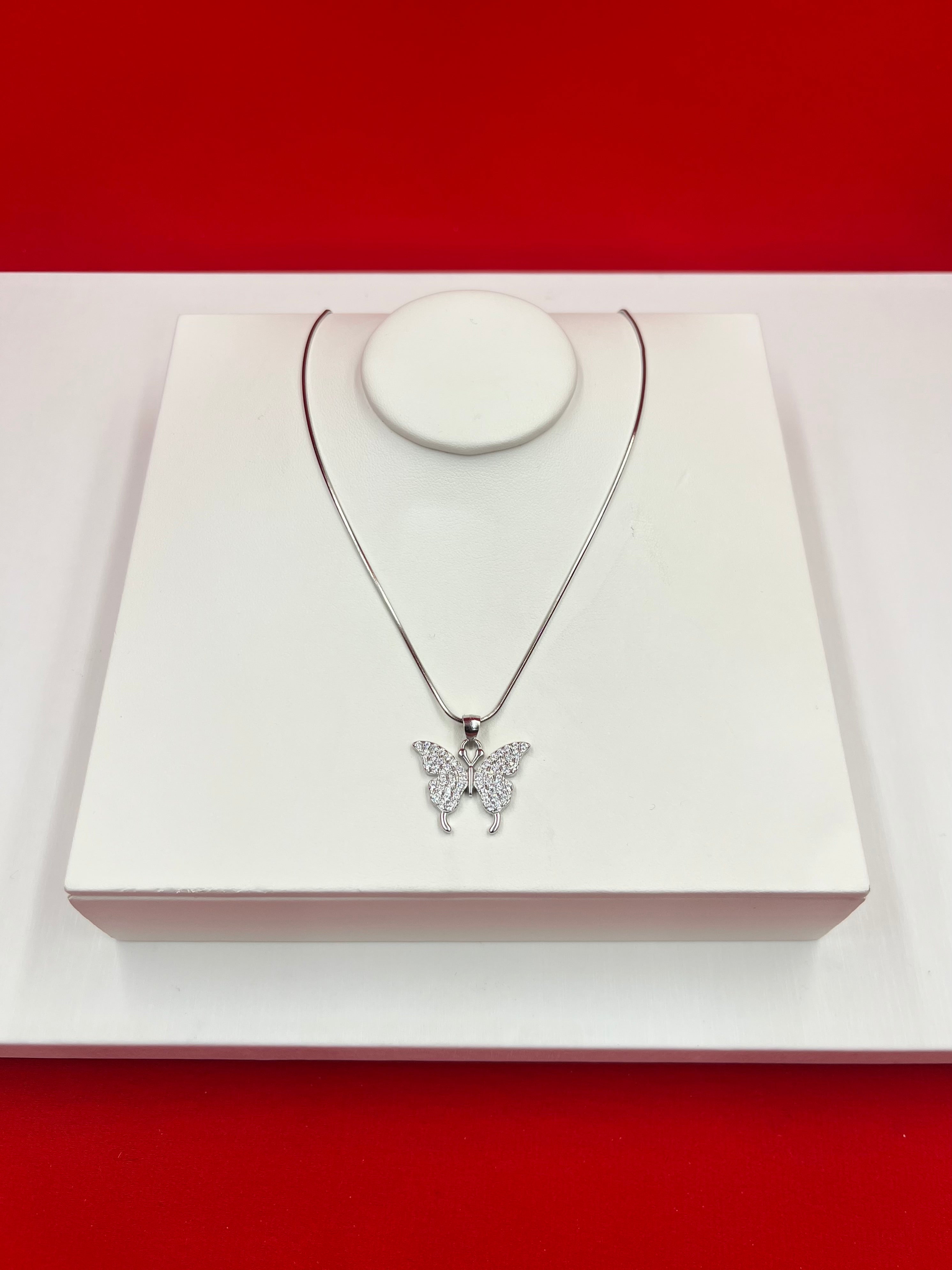Butterfly Silver Pendant Necklace
