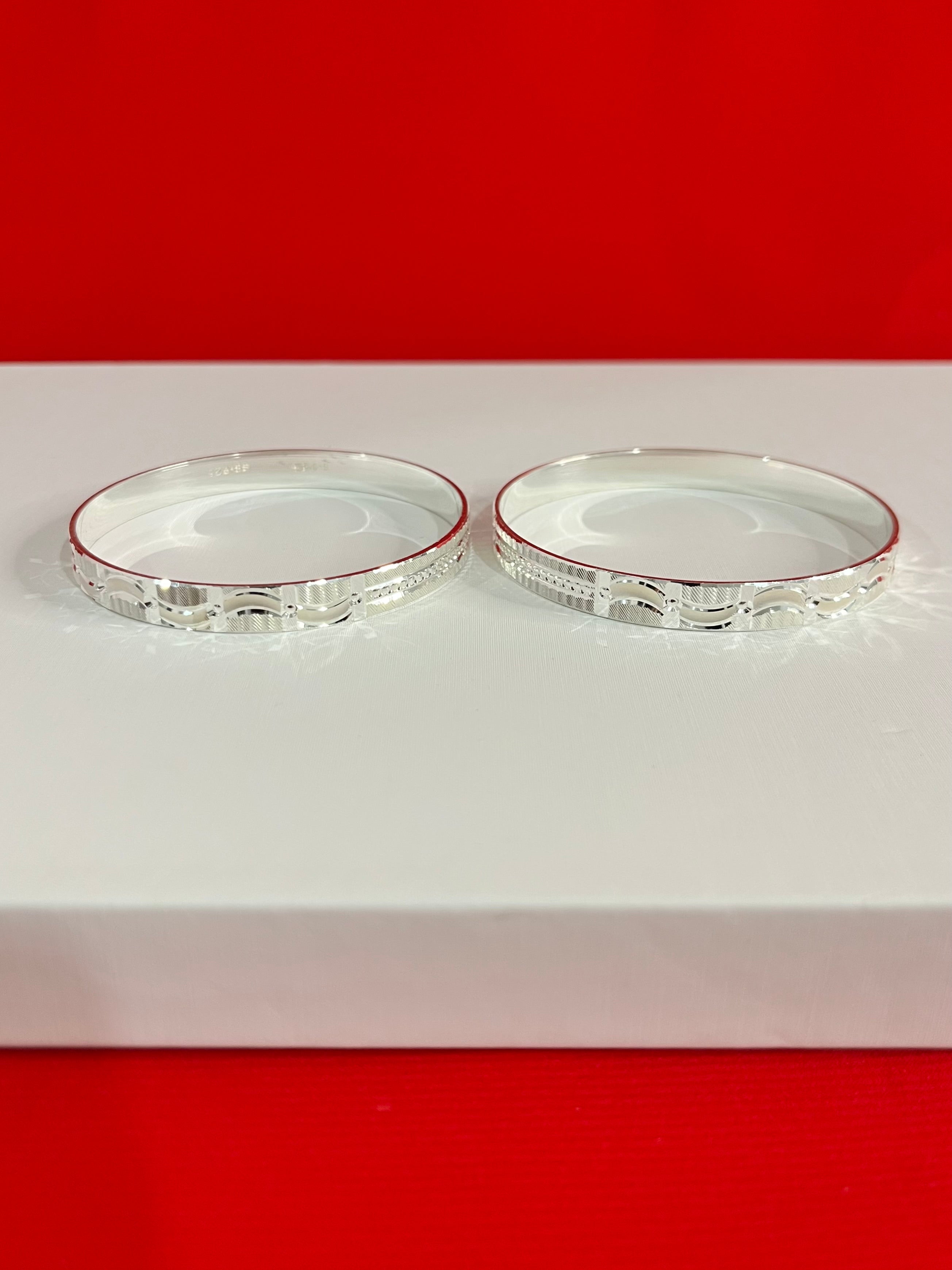 Pure Silver Bangle Pair 2.5