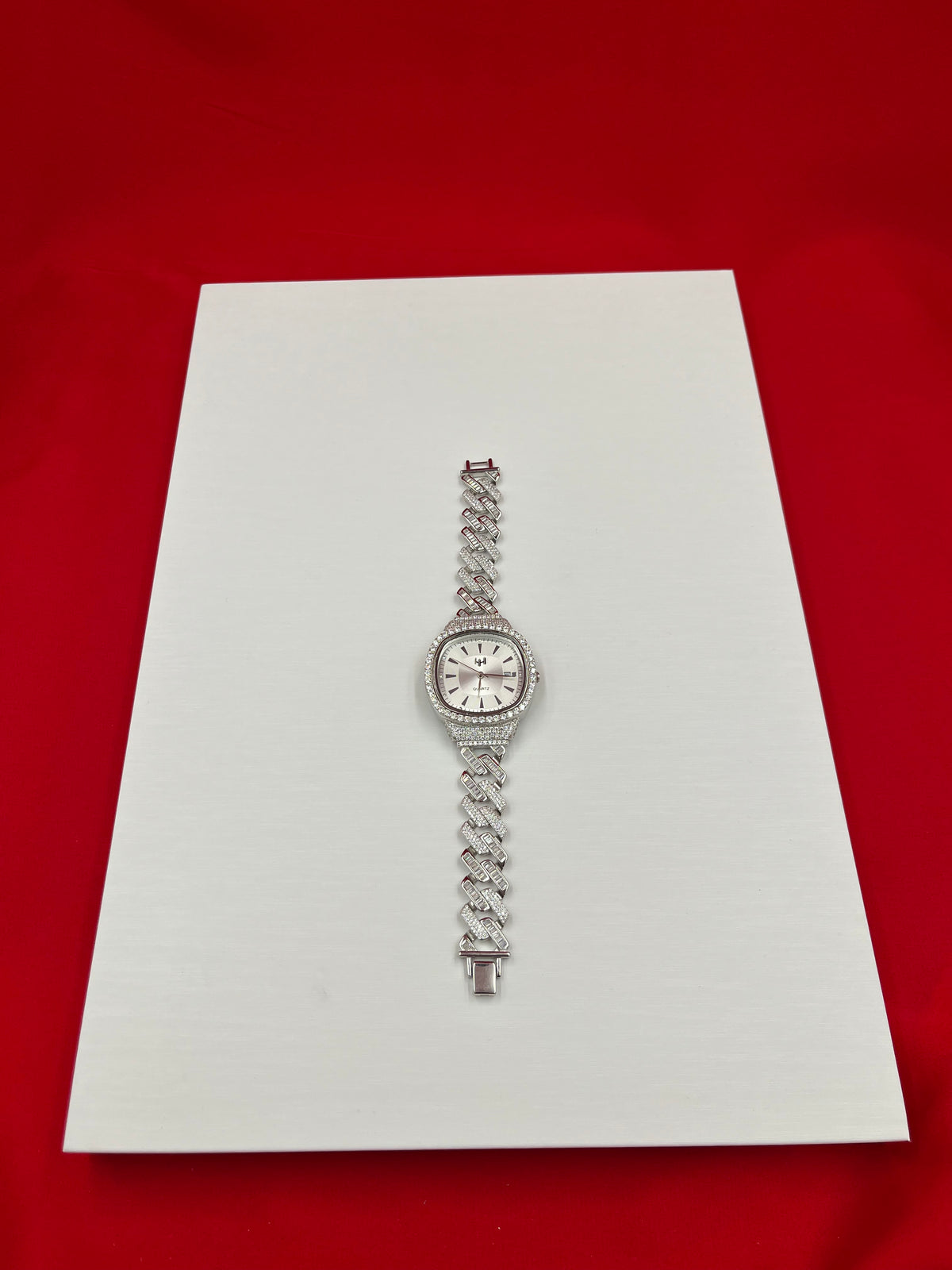 Men Iced Cut Diamond Cuban Link Watch