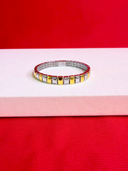 Men Pure Silver Two-tone Bracelet(8.0”) MB77