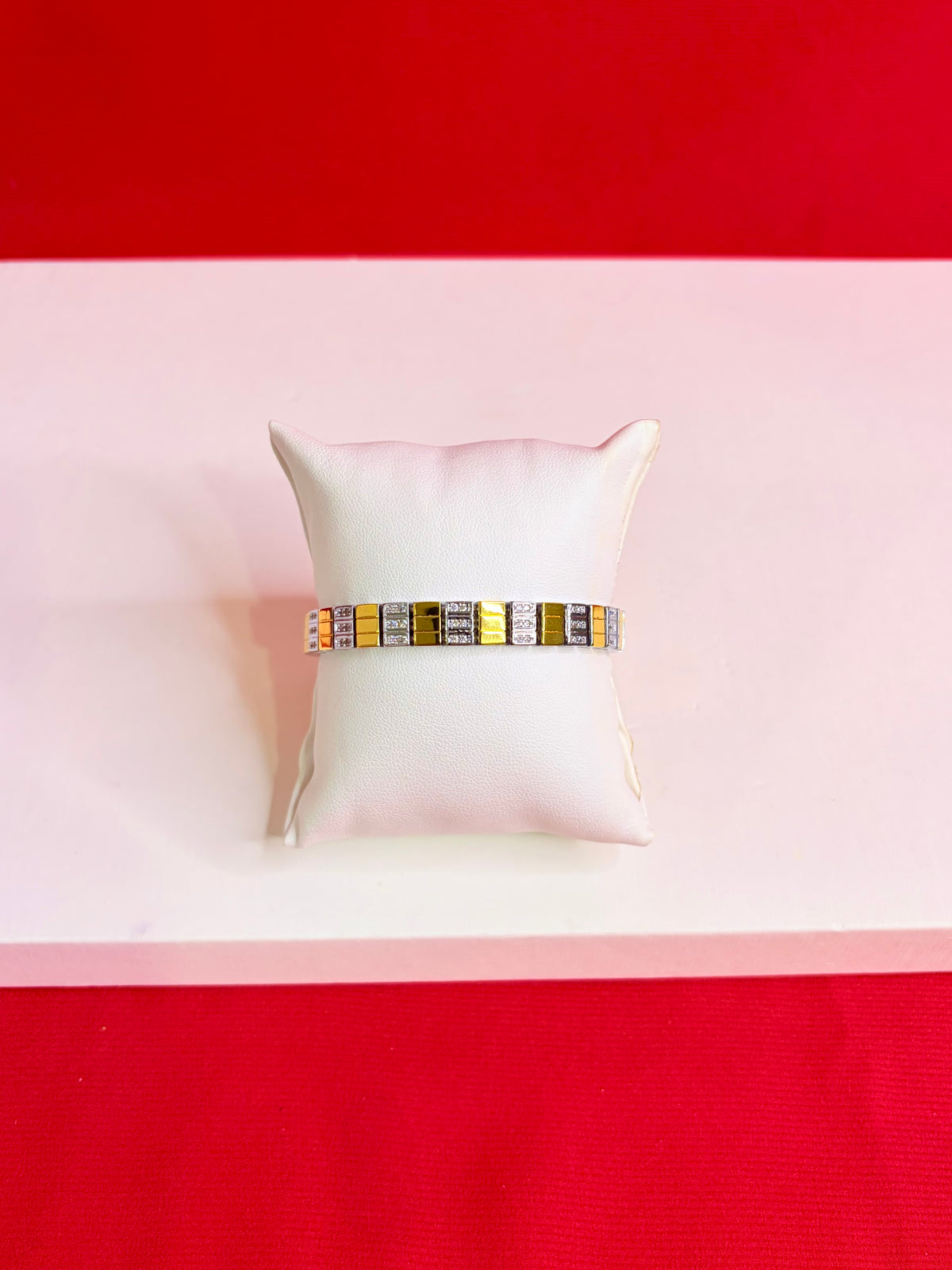 Men Pure Silver Two-tone Bracelet(8.0”) MB76