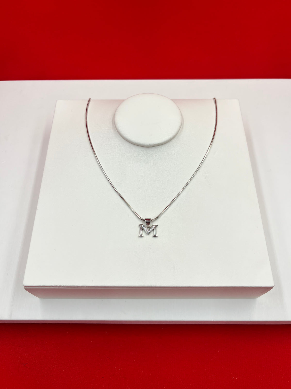 Pure Silver “M” Pendant Necklace