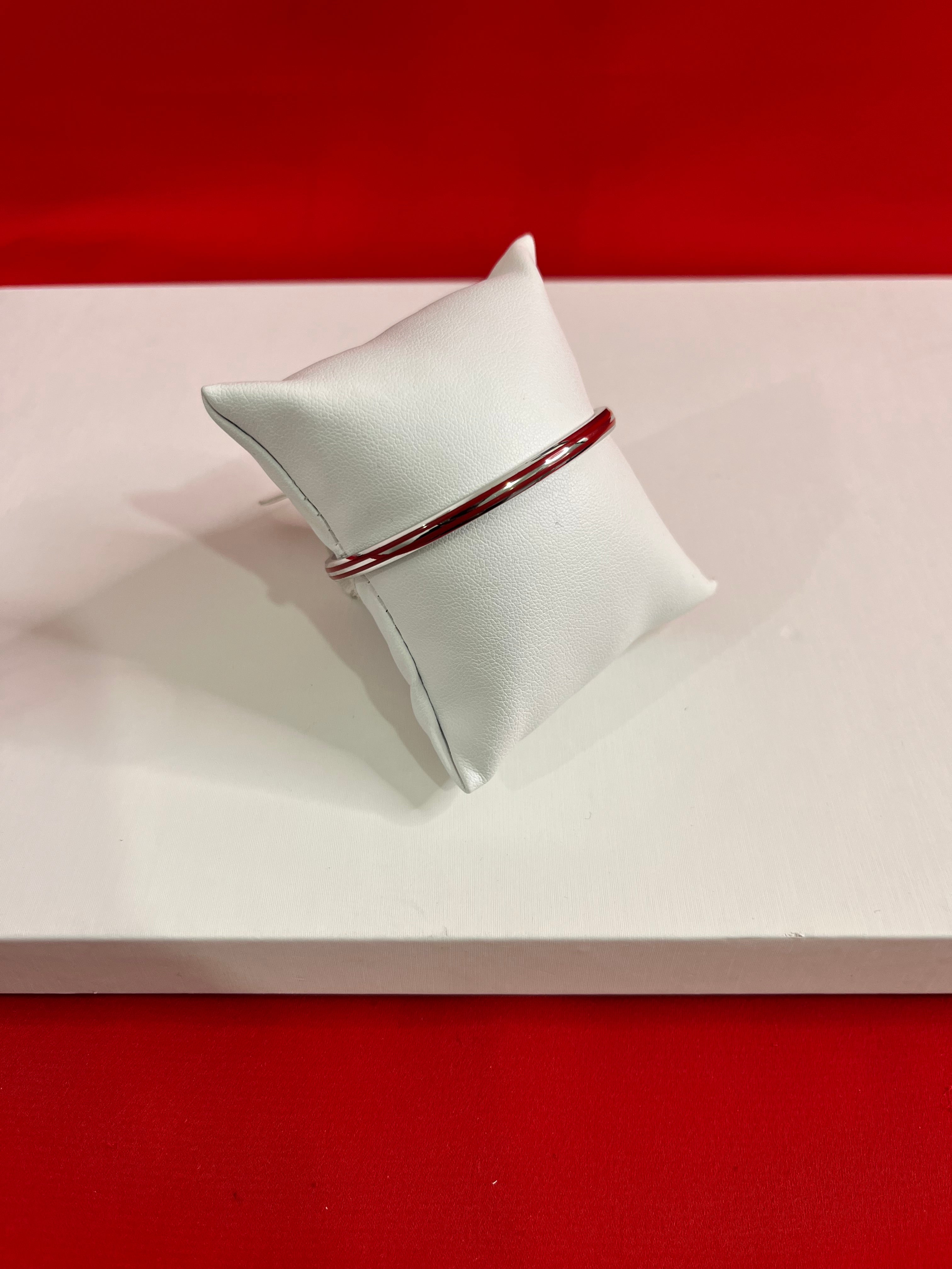 Pure Silver Red Meena Bangle 2.2