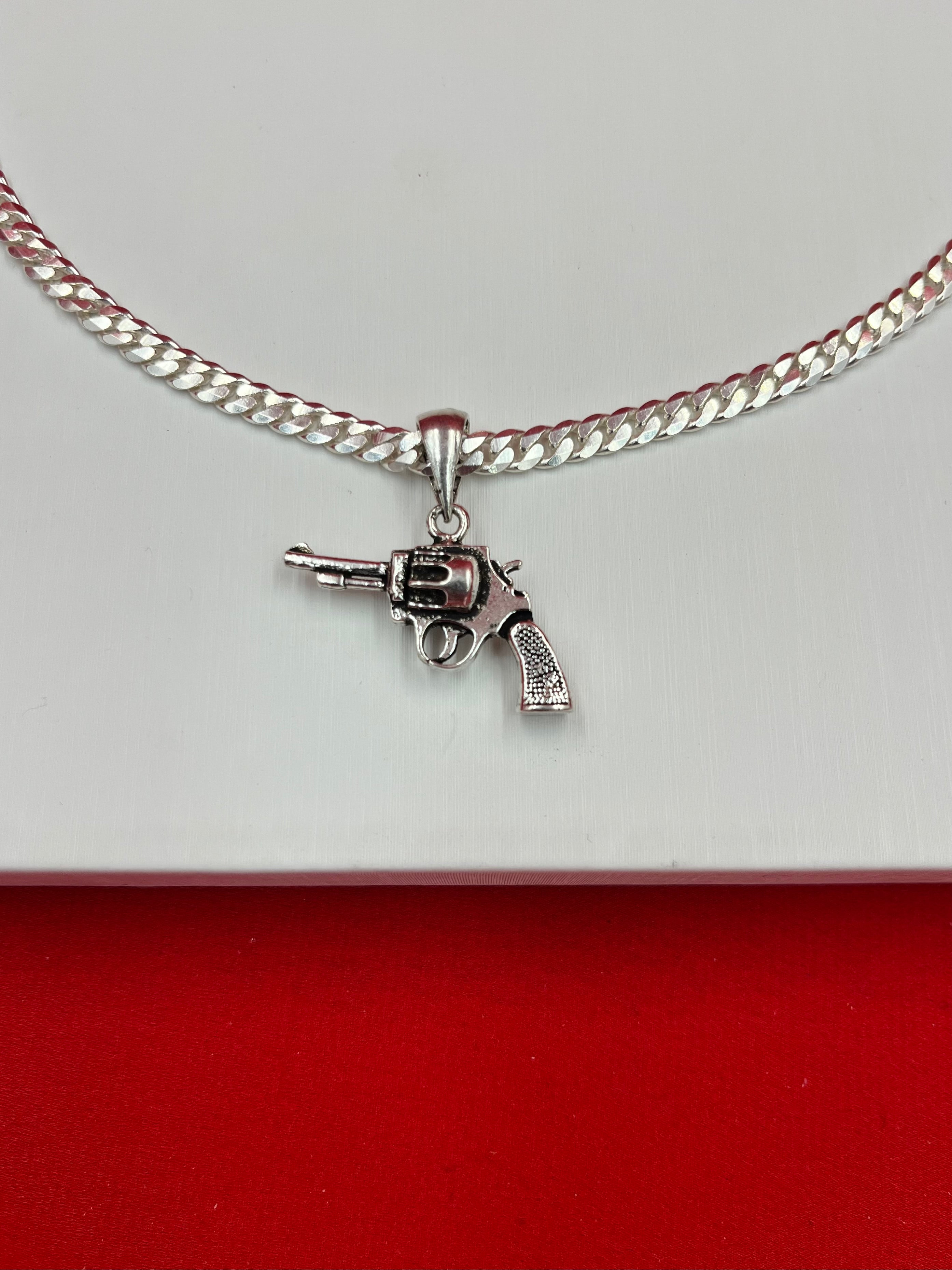 Revolver Oxidized Silver Pendant