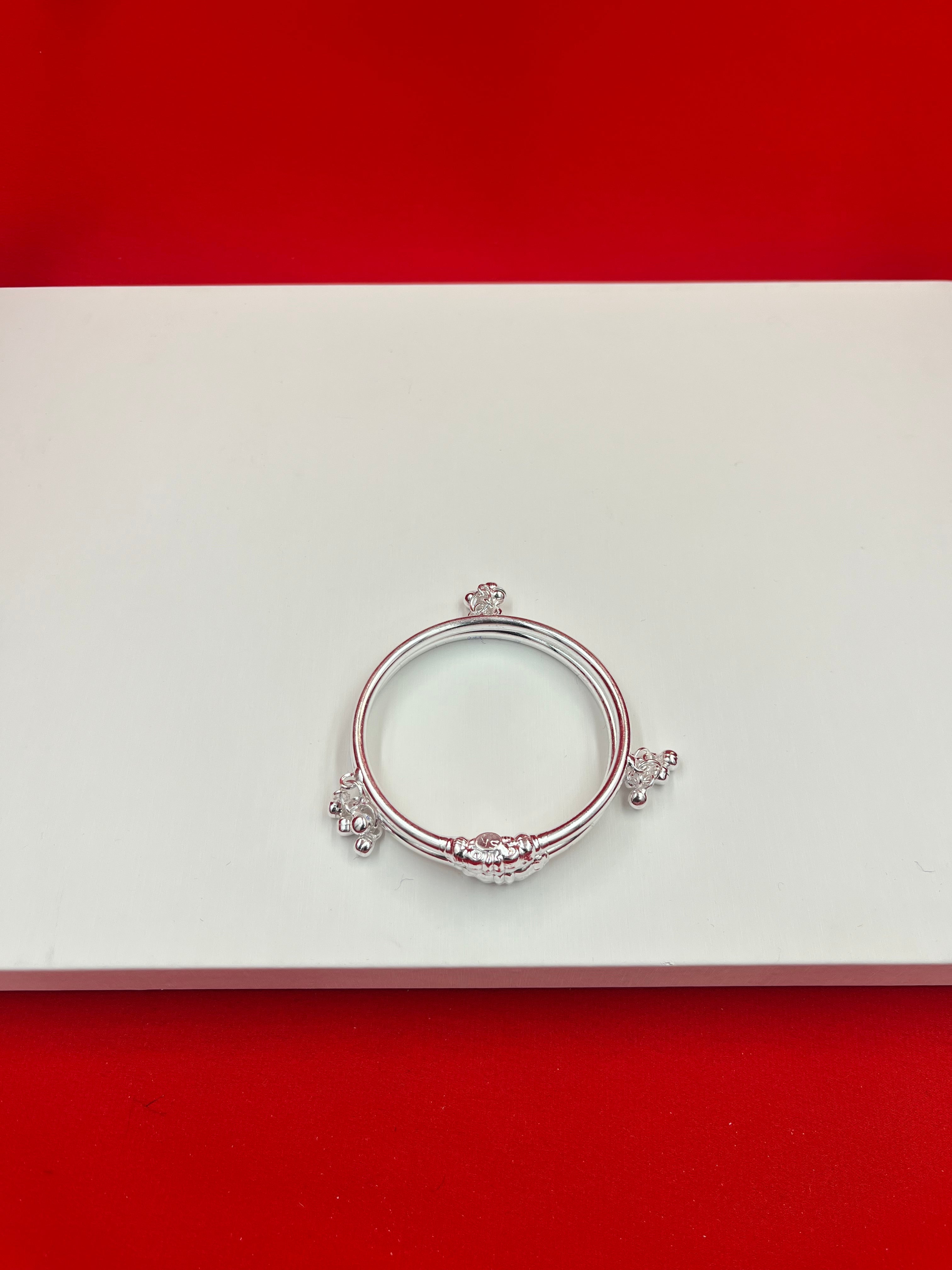 Pure Silver Ghungro Bangle Pair 2.4