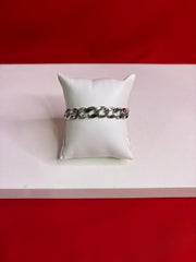 Men Silver Icedout Bracelet 8.5” (MB111)
