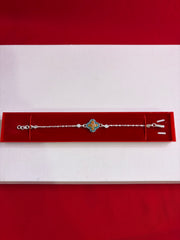 Pure Silver Rakhi Bracelet 7-7.6” (SR28)