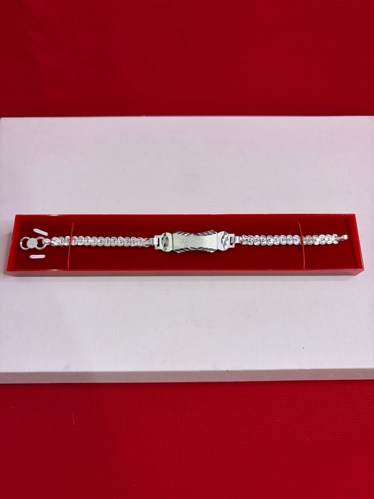 Pure Silver Rakhi Name Engraving Bracelet (NB35)