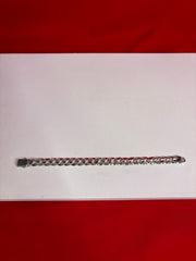 Men Silver Icedout Bracelet 8.5” (MB111)