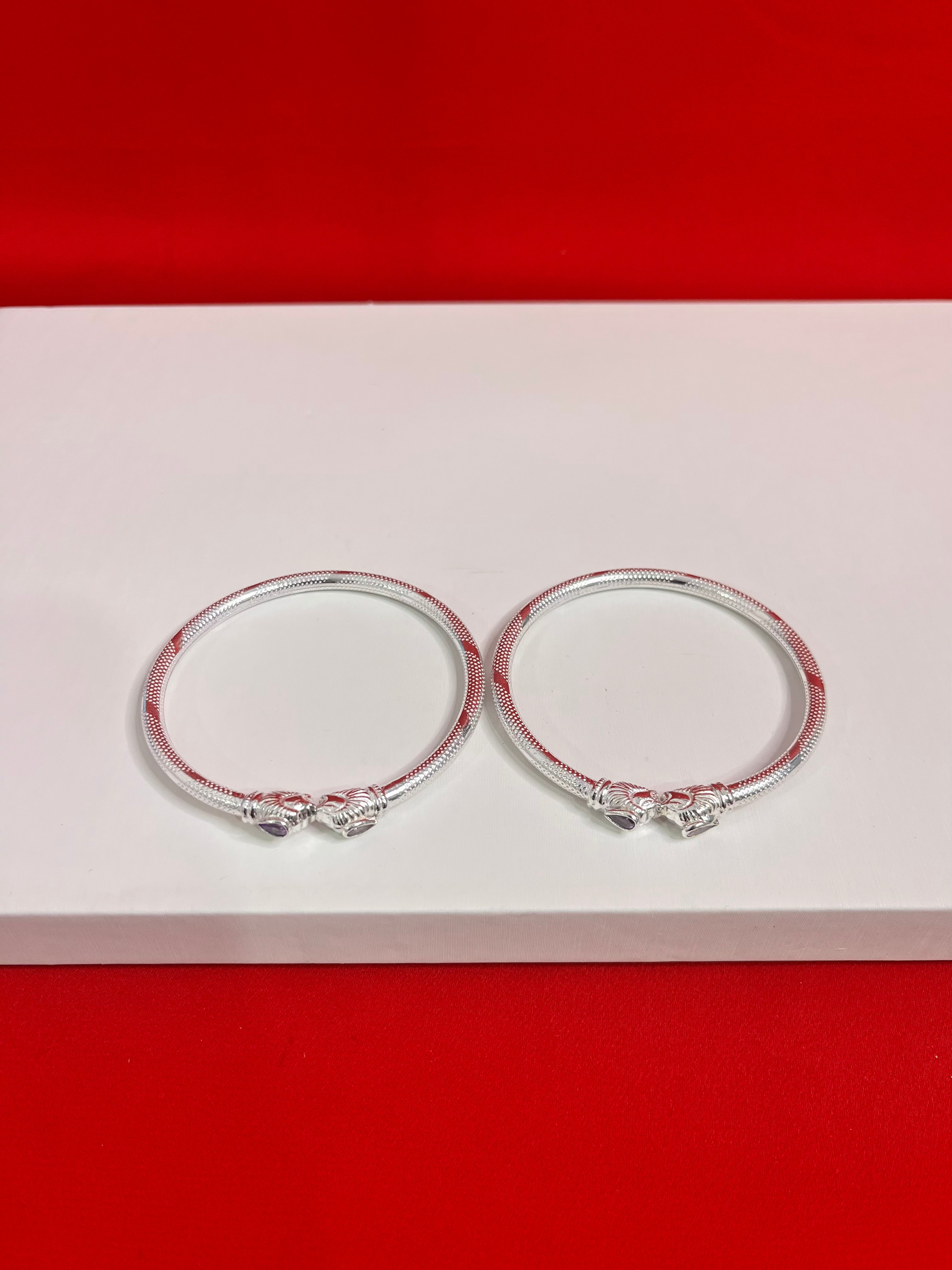 Pure Silver Bangle Pair 2.5