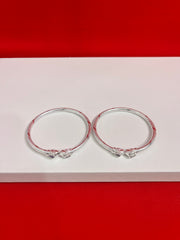 Pure Silver Bangle Pair 2.5