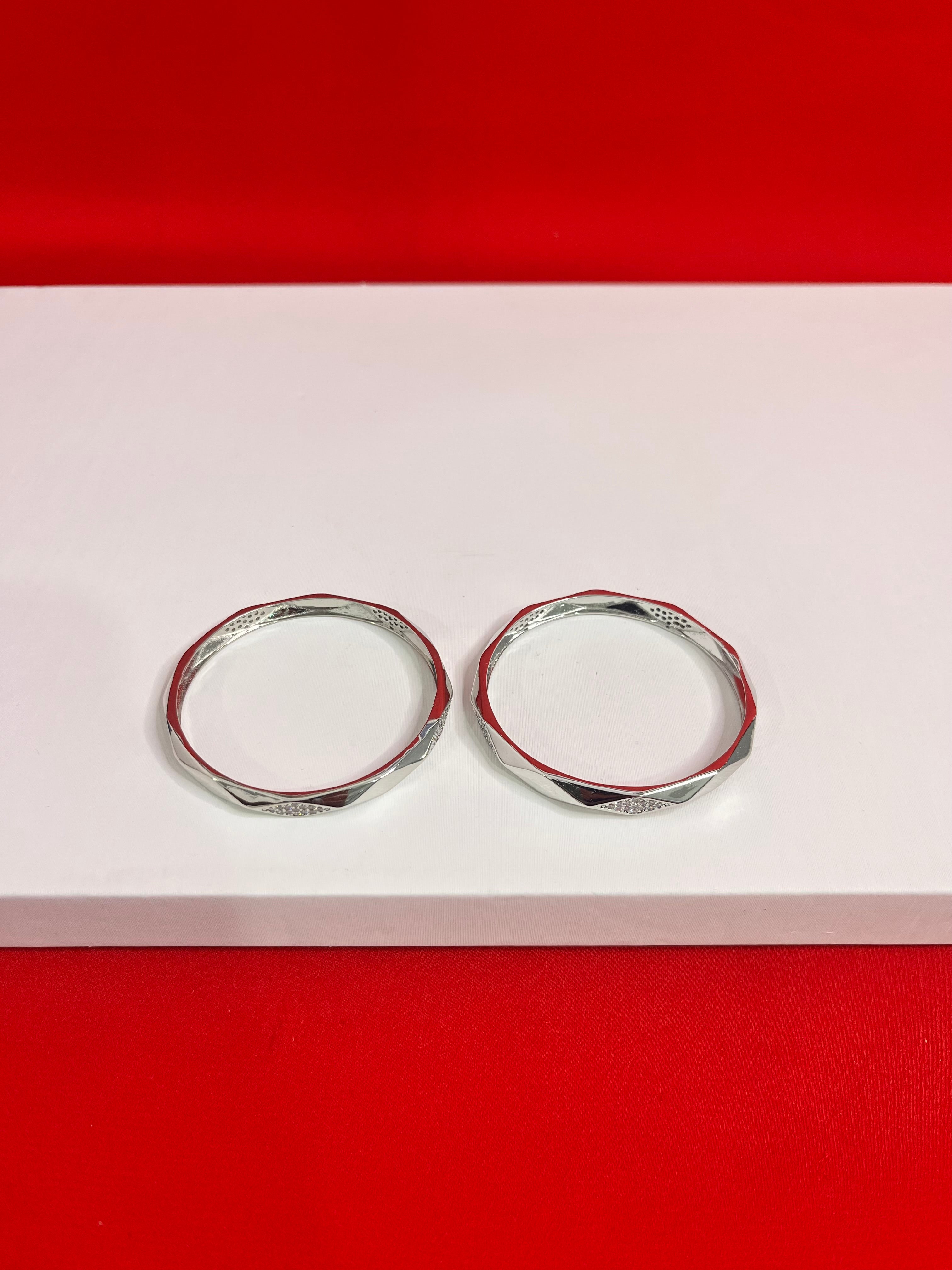 Pure Silver Bangle Pair 2.1