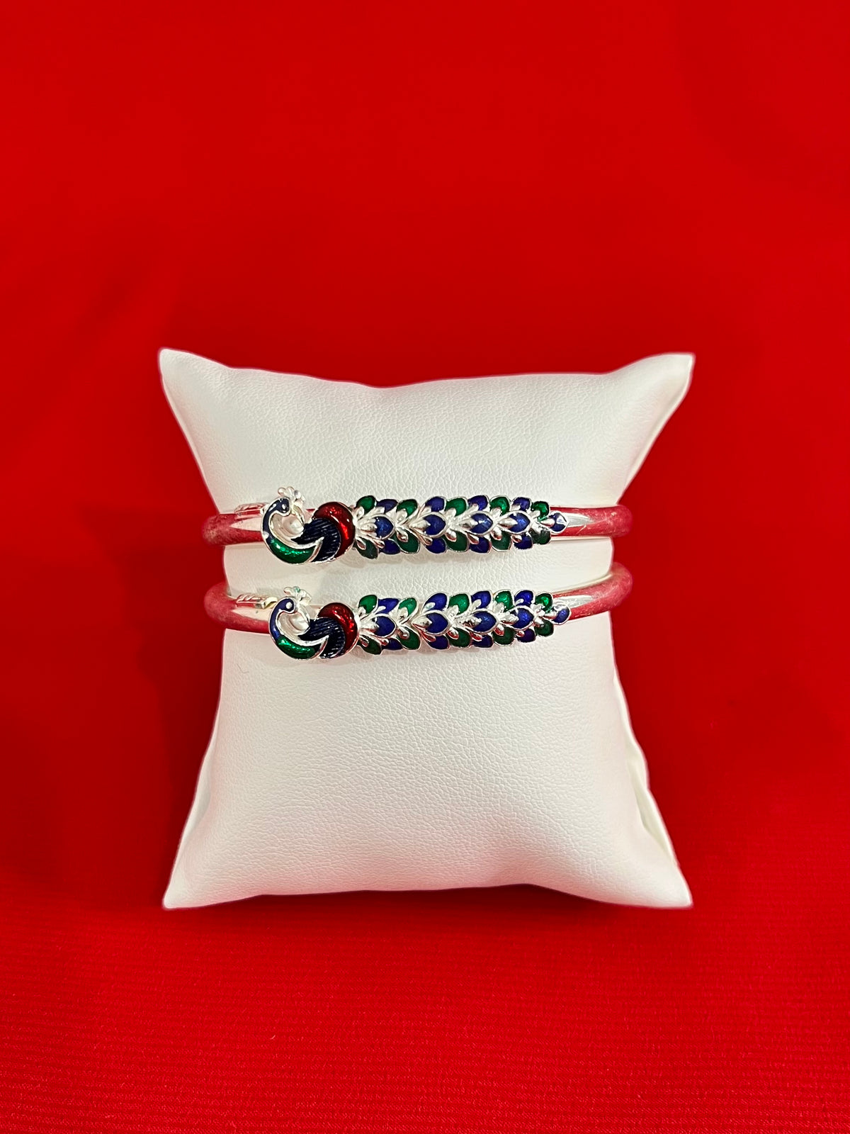 Pure Silver Pair Bangle 2.2