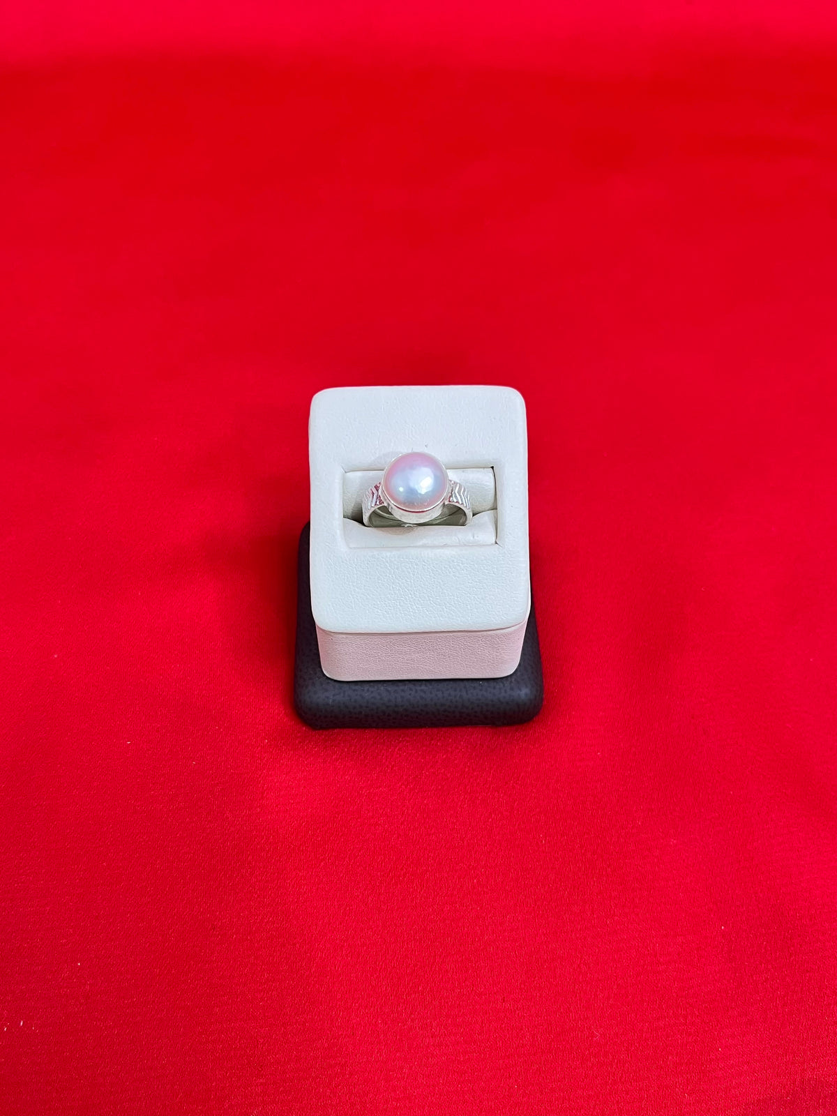 Pure Silver Pearl Ring Size 5