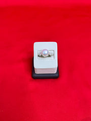 Pure Silver Pearl Ring Size 5