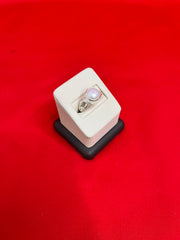 Pure Silver Pearl Ring Size 7 (s)