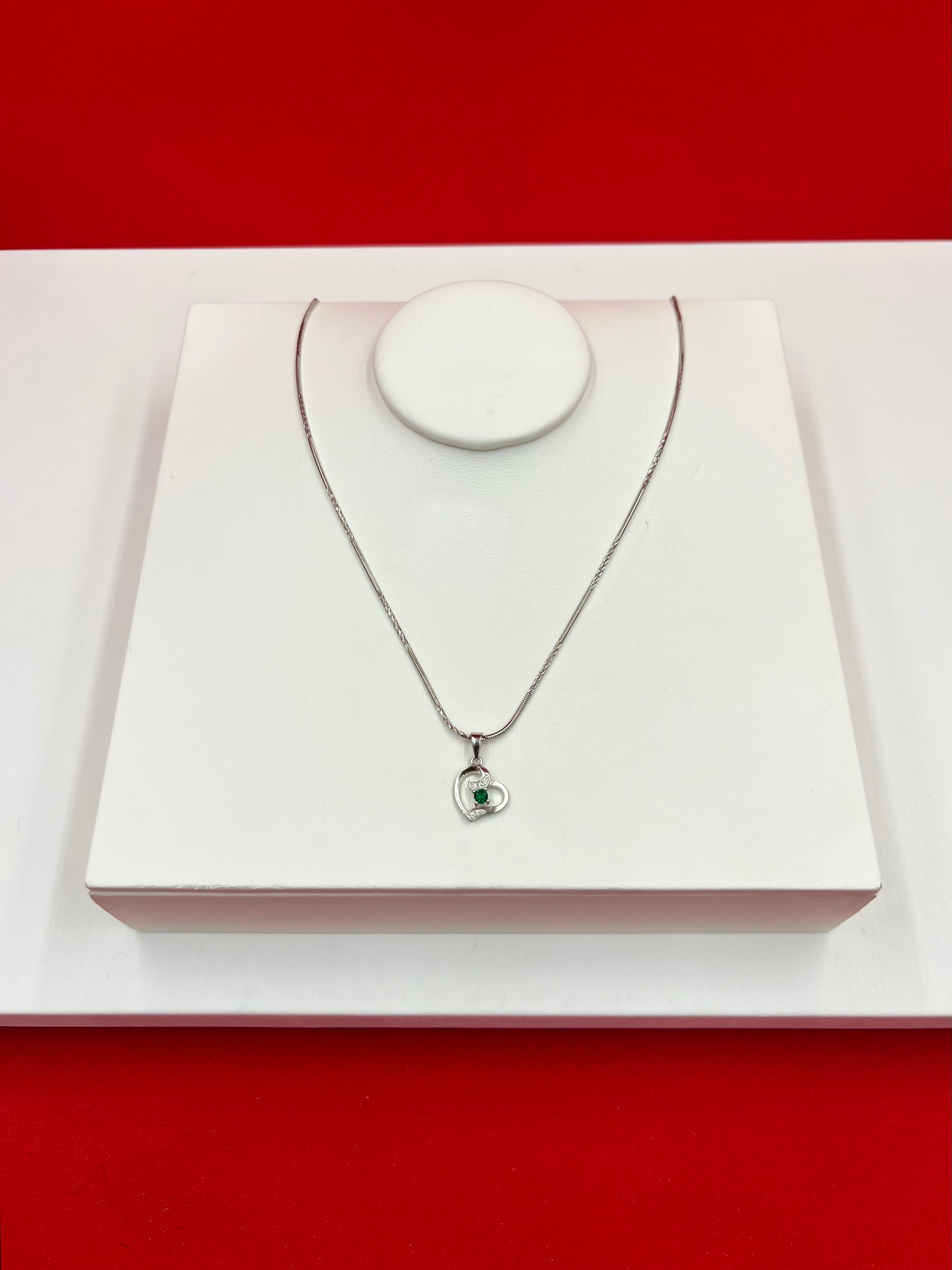 Greenish Heart Pendant Necklace