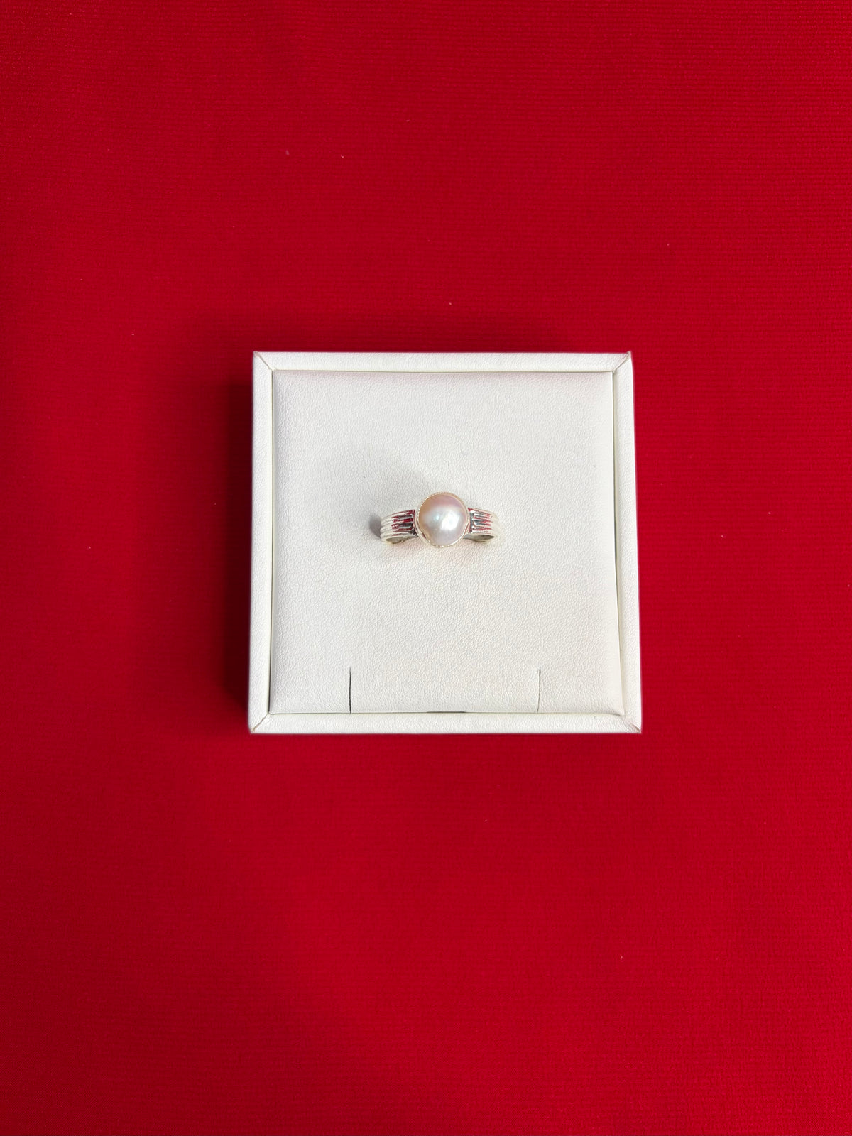 Pure Silver Pearl Ring Size 12 (PR09)