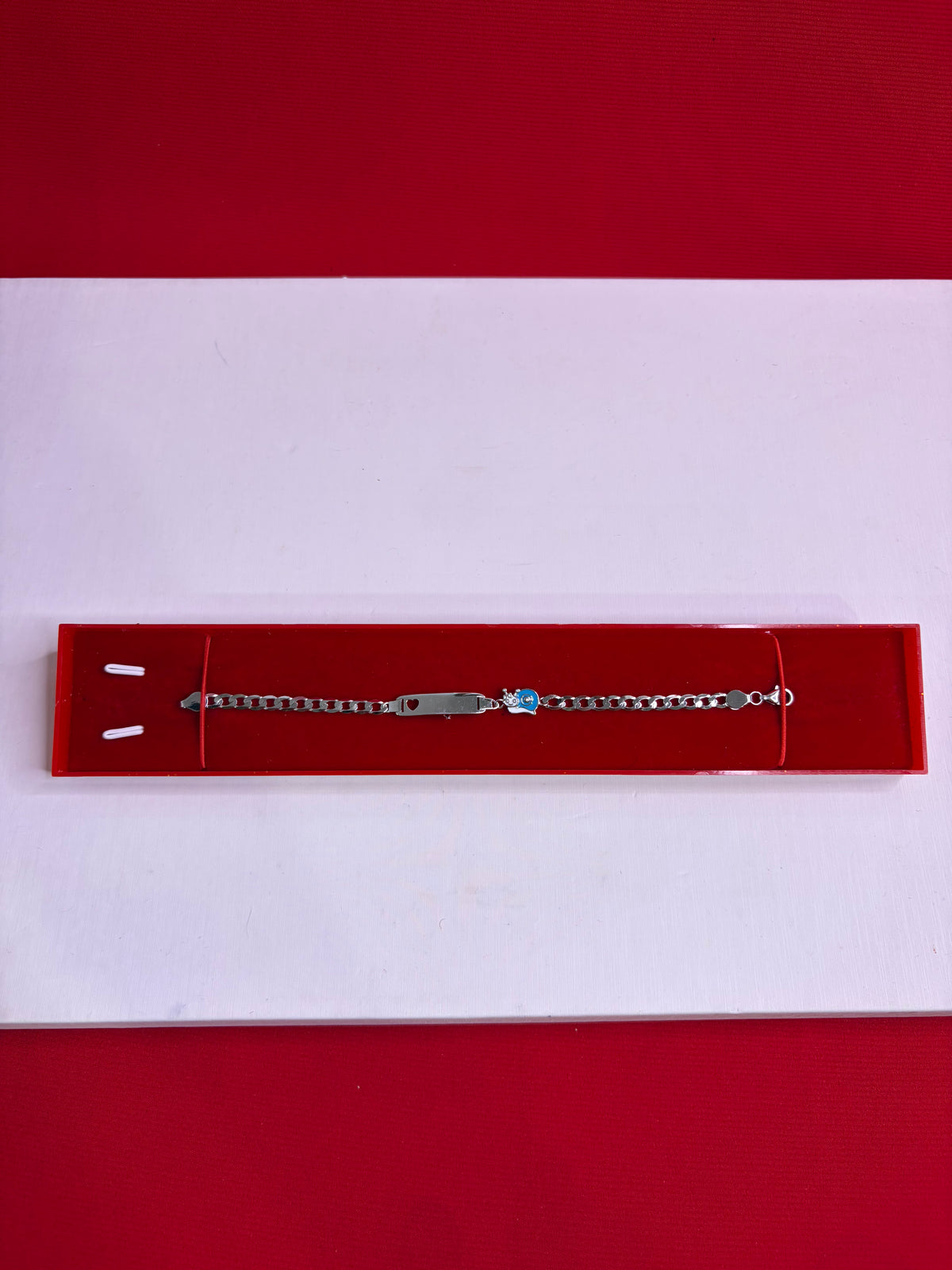 Pure Silver Rakhi Name Engraving Bracelet (KNB13)