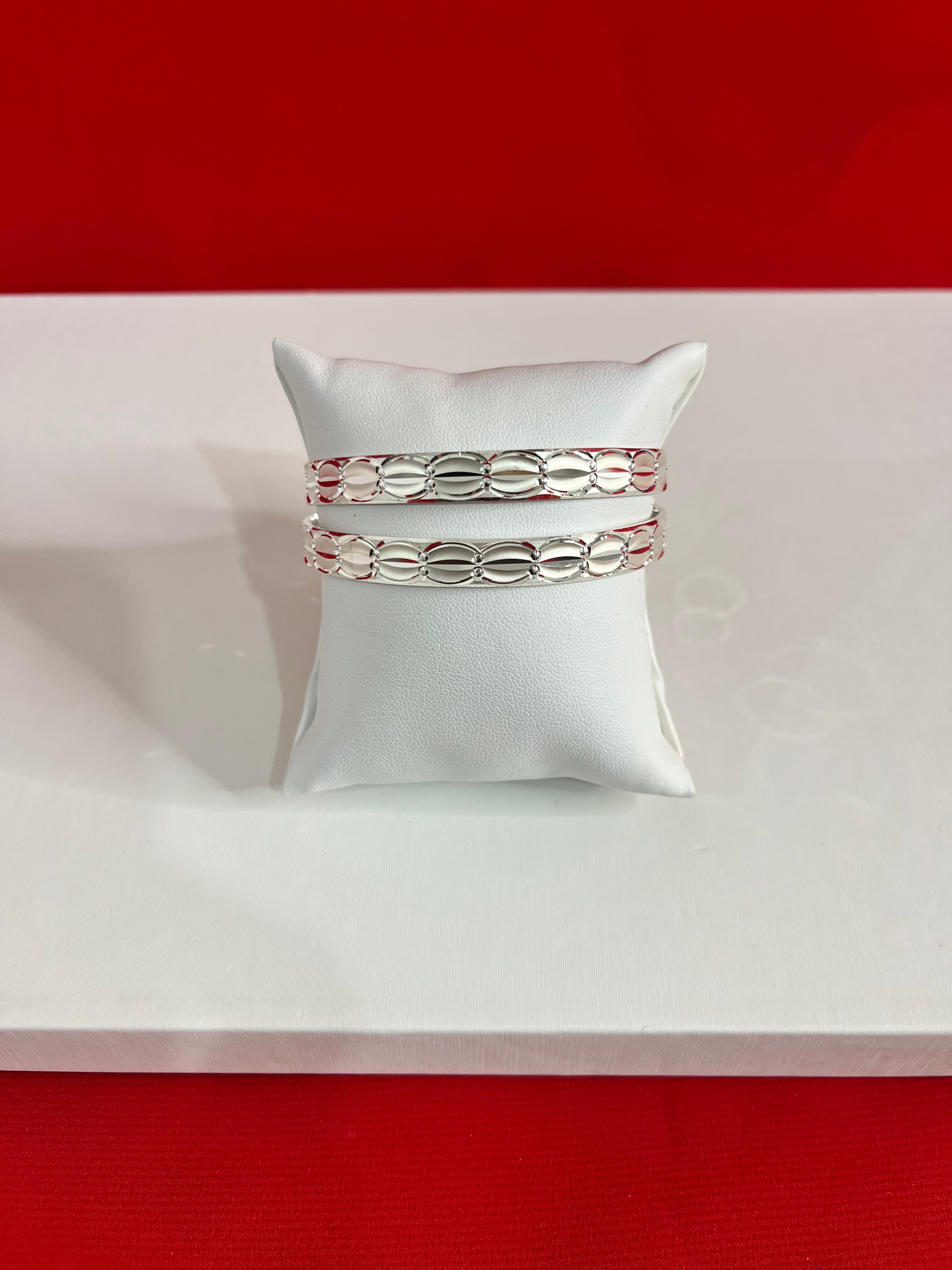 Pure Silver Bangle Pair 2.5