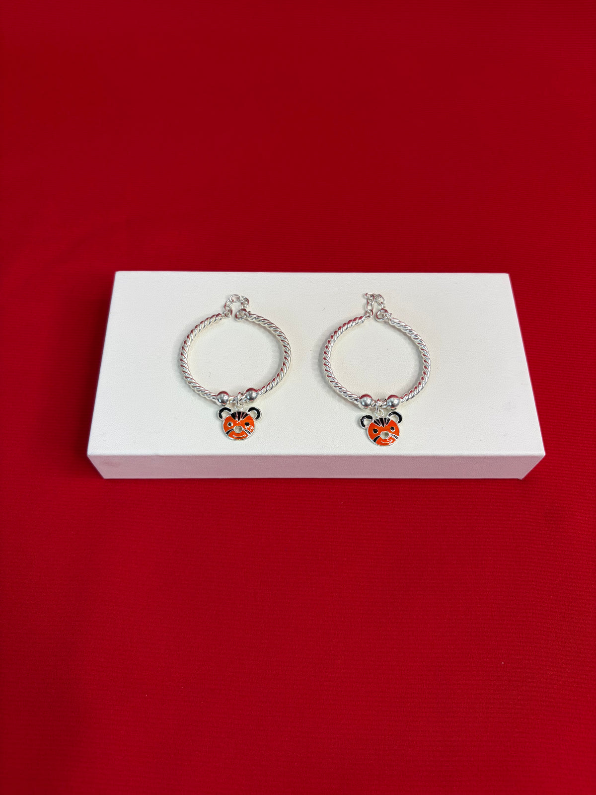 Pure Silver Kids Adjustable Kangan Bracelet (KS144)