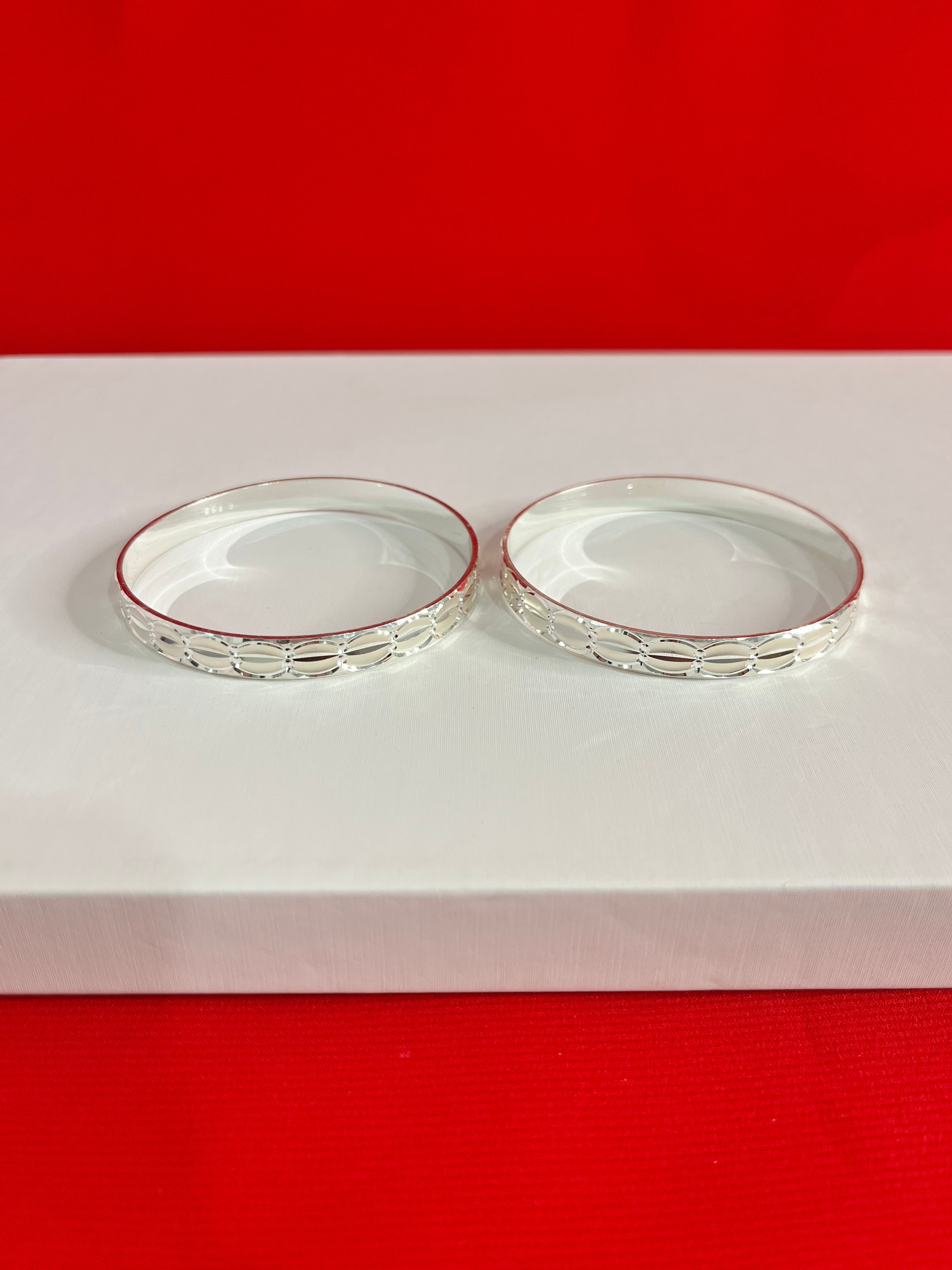 Pure Silver Bangle Pair 2.5