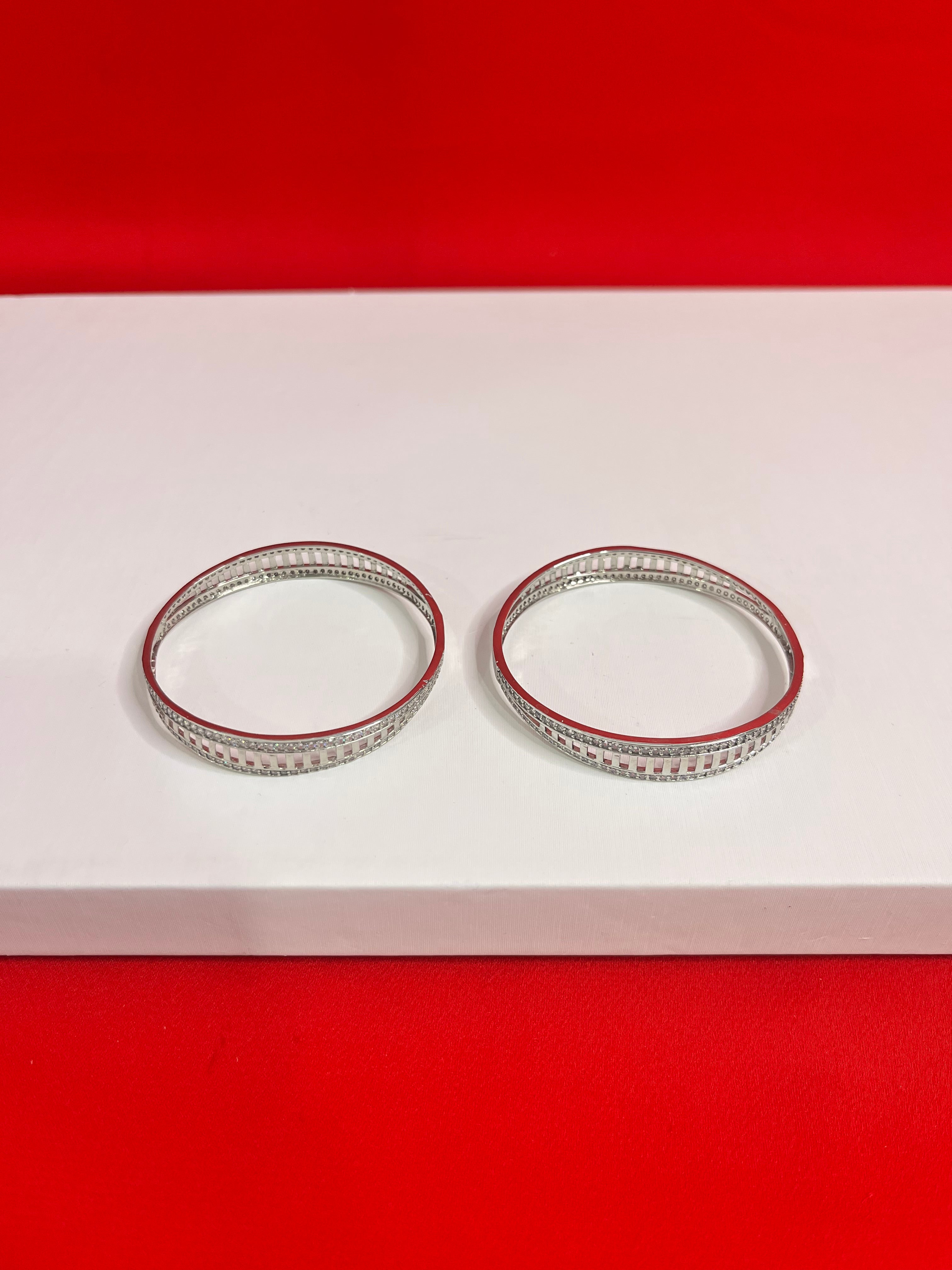 Pure Silver Bangle Pair 2.1