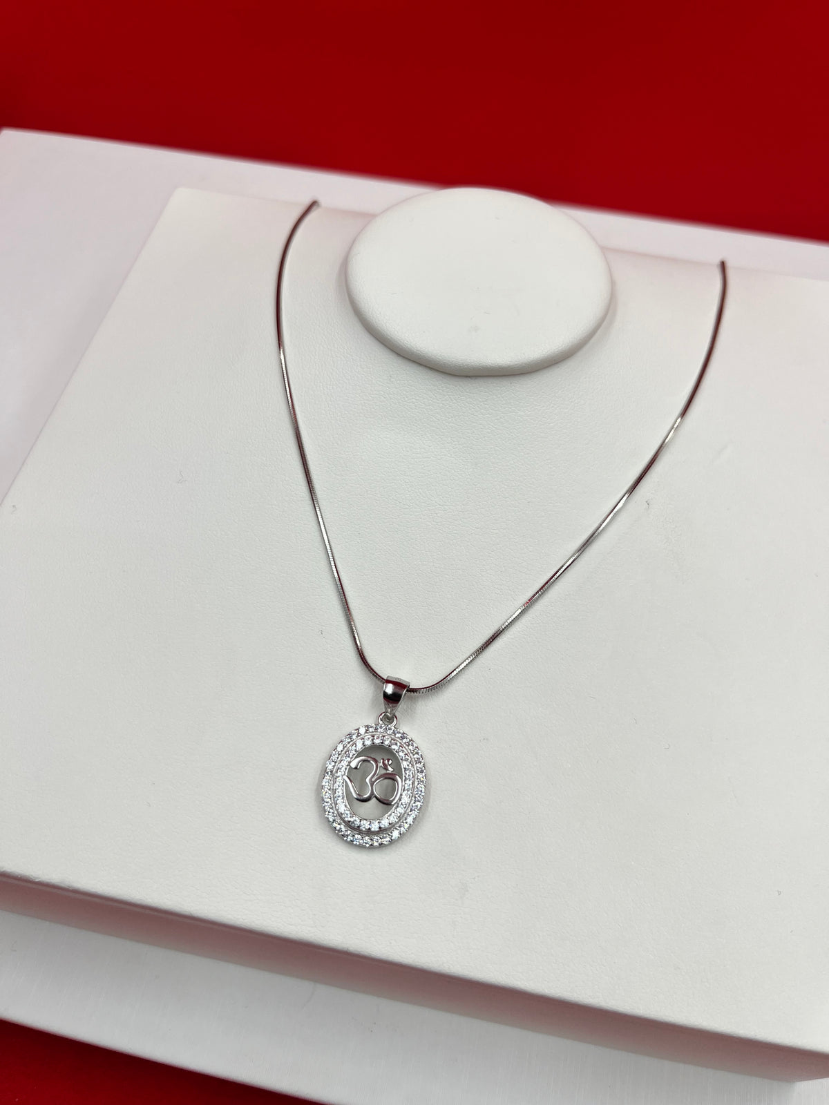 Om Silver Pendant Necklace