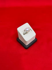 Pure Silver Pearl Ring Size 5