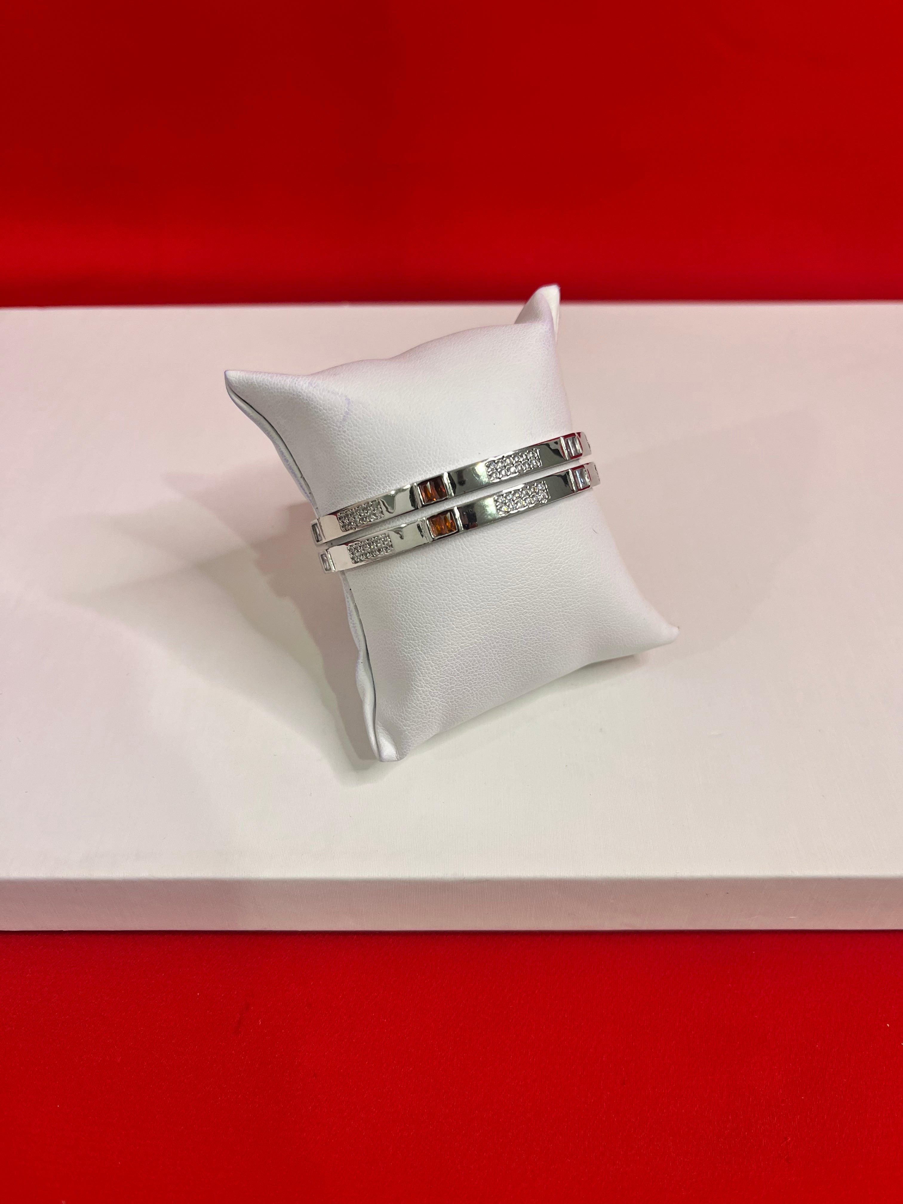 Pure Silver Bangle Pair 2.2