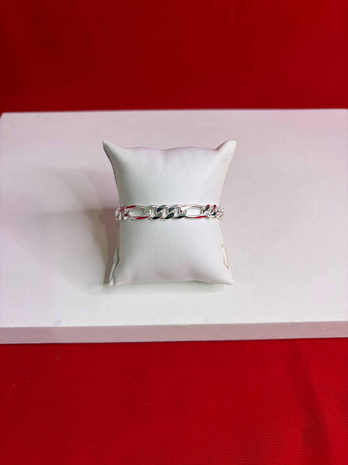 Men’s Pure Silver Figaro Bracelet (MB72)