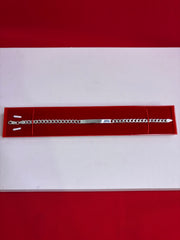 Pure Silver Rakhi Name Engraving Bracelet (NB8)