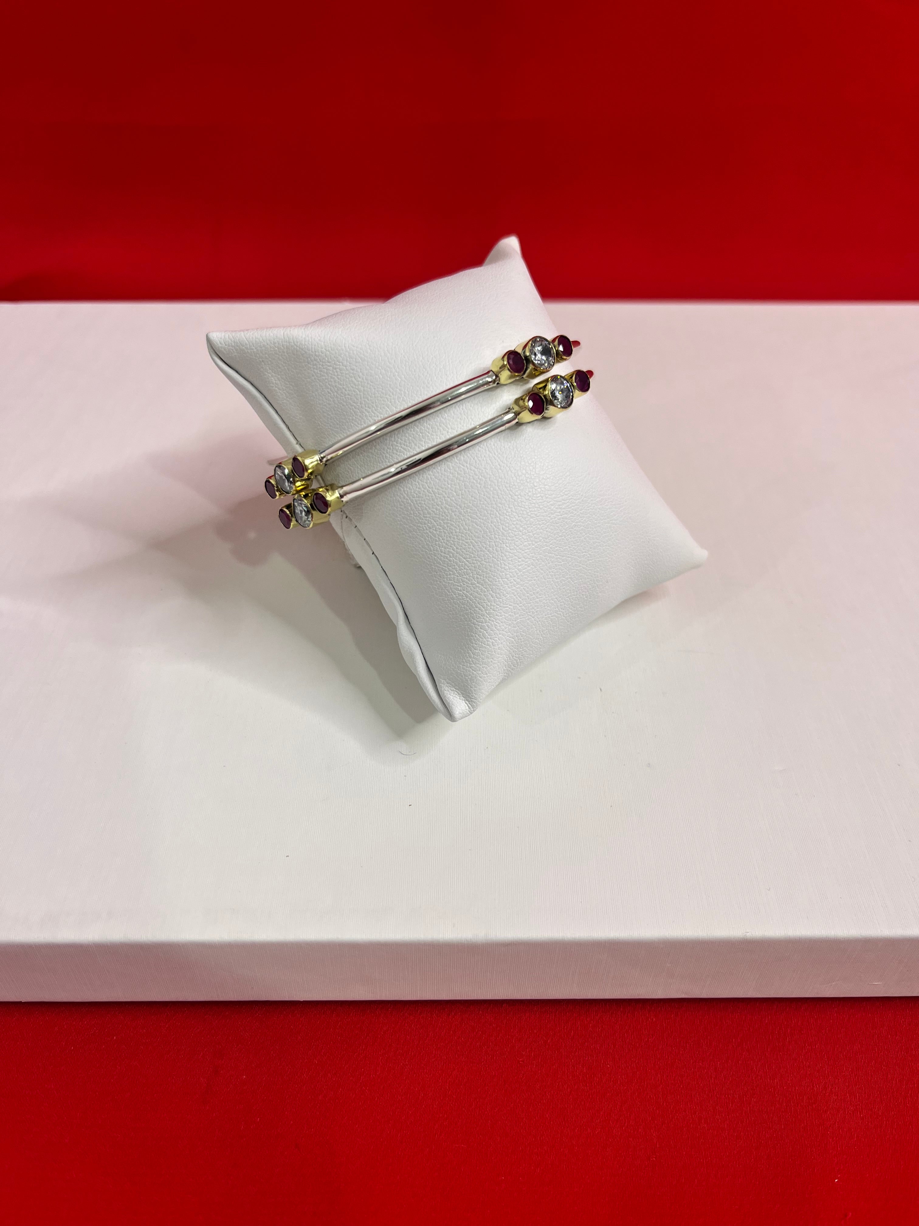 Pure Silver Bangle Pair 2.4