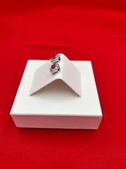 Vibrant Pink Silver Stud Earrings