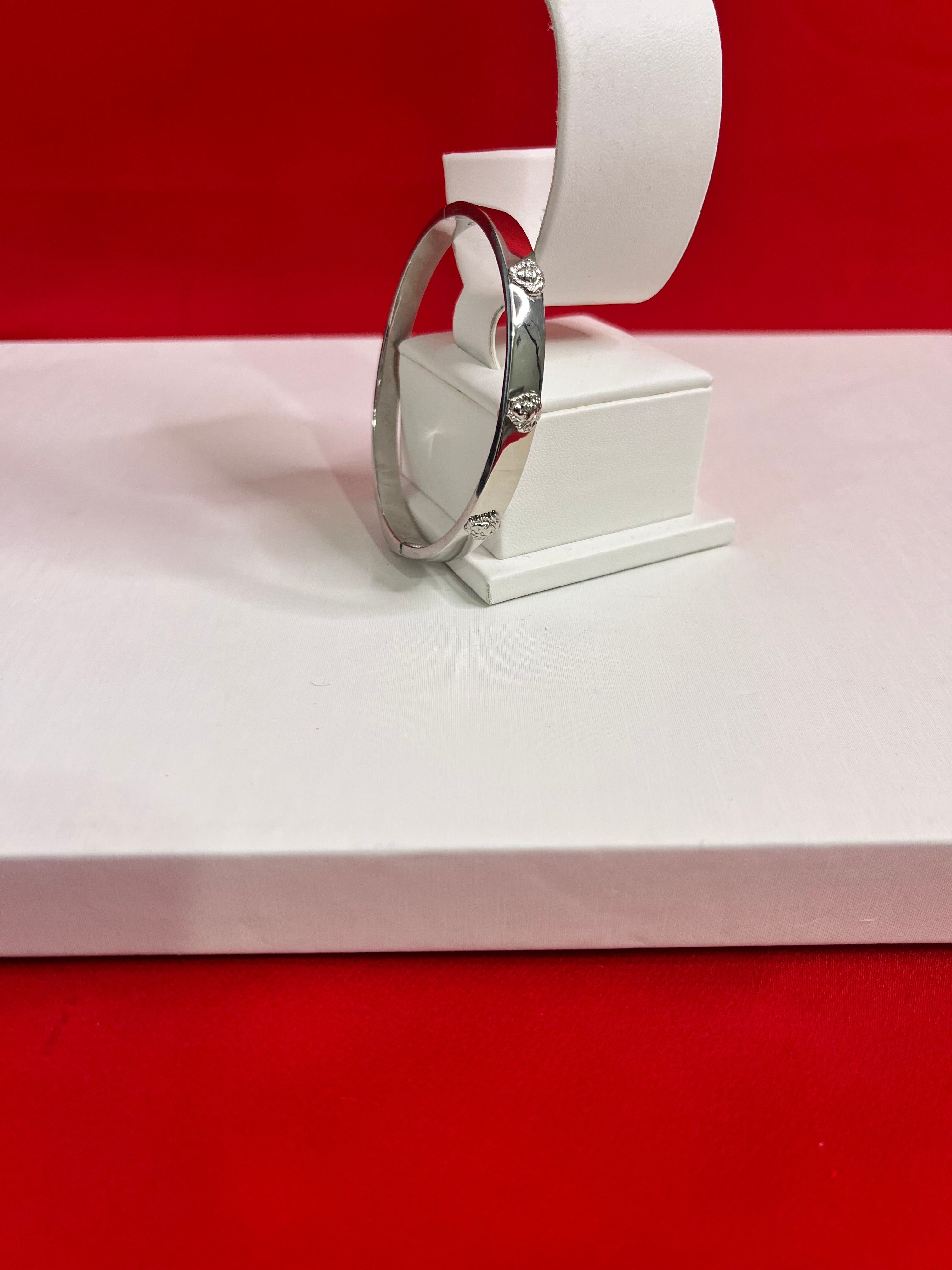 Fancy Pure Italian Silver Bangle 2.2